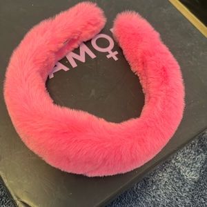 Pink Faux Fur Headband